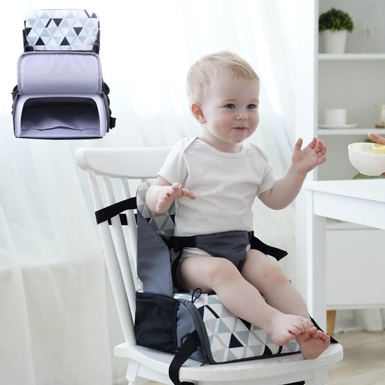 Zitverhoger stoel voor kinderen - inklapbaar - voor babyeten - tafelstoel - zitkussen met verstelbare riemen - voor outdoor camping van Deryan