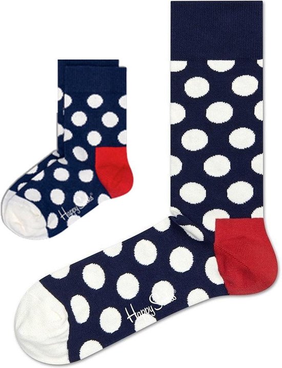 Zo Vader Zo Zoon/Dochter sokken Big Dots Blue | 41 - 46 / 2 - 3 jaar van Happy Socks