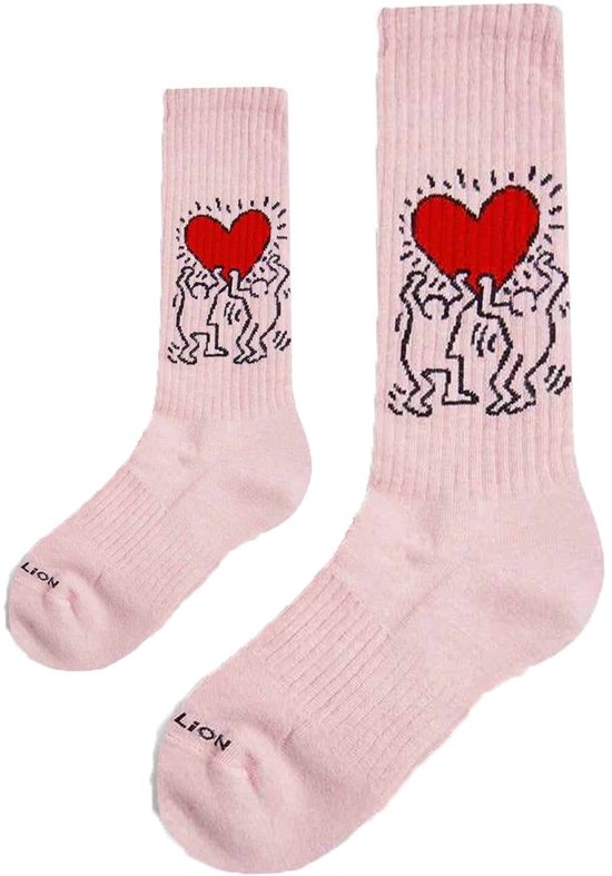 Zo Vader Zo Zoon/Dochter sokken Love is in the Air | Maat: Vader 41 - 46 | Kind 4 - 7 jaar van Merkloos