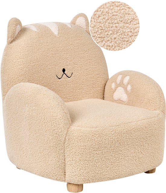 ZOAR - Kinderfauteuil - Beige - Bouclé