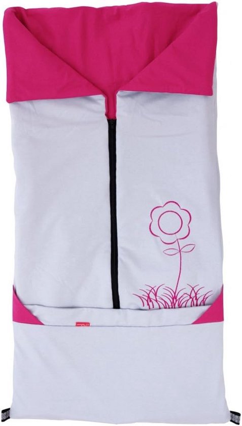 Zomerkinderwagen Voetenzak 2-in-1 - Universele Voetenzak en Dekentje voor Baby's - Geschikt voor Babyschalen, Autokinderzitjes en Buggy's in Grijs/Fuchsia van Merkloos
