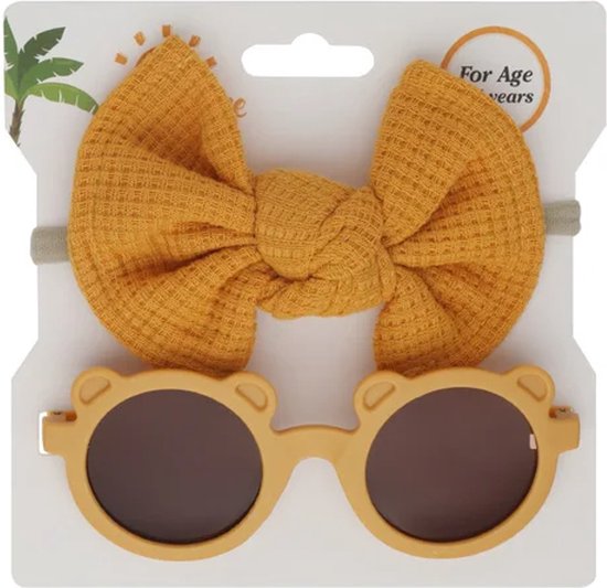 Zonnebril baby - peuter - kleuter 0 -4 jaar met haarband - 4 kleuren van Merkloos