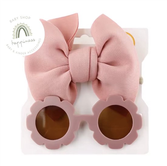 zonnebril bloem - kind - peuter - kleuter - meisje - met haarband - 2-8 jaar - 6 kleuren - kraamcadeau - verjaardagscadeau van Merkloos