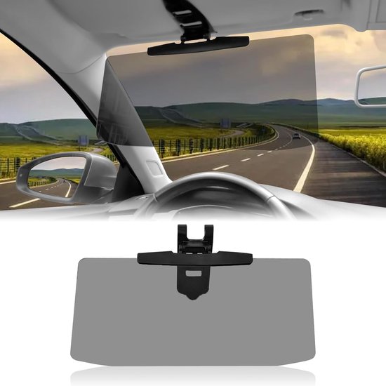 Zonneklep voor auto - universele - anti-reflecterende gepolariseerde - zonneklepverlenger - sterke lichtblokkering - bescherming tegen schittering - anti-verstrooid licht - veilig rijden in de auto - UV-beschermer - 32*14.5 cm - zwart van Merkloos