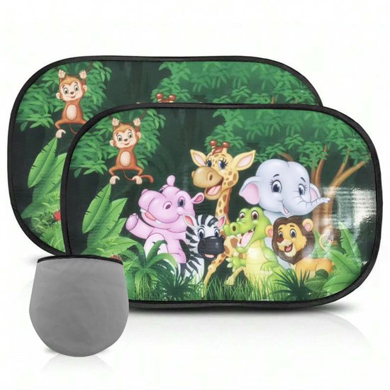 Zonnekleppen voor in de auto voor kinderen/baby's – Uniek zonwerend effect – biedt bescherming zonder het licht volledig te blokkeren – eenvoudig te installeren – elektrostatische filmadsorptie – 2 stuks – afmeting 51 x 31 cm –A van Merkloos