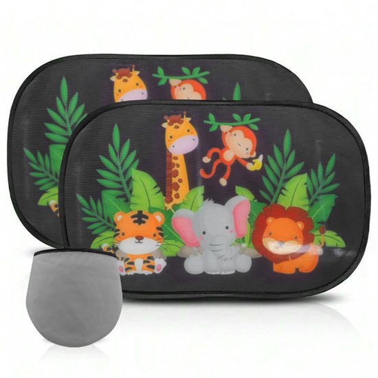 Zonnekleppen voor in de auto voor kinderen/baby's – Uniek zonwerend effect – biedt bescherming zonder het licht volledig te blokkeren – eenvoudig te installeren – elektrostatische filmadsorptie – 2 stuks – afmeting 51 x 31 cm –B van Merkloos