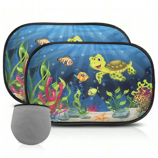 Zonnekleppen voor in de auto voor kinderen/baby's – Uniek zonwerend effect – biedt bescherming zonder het licht volledig te blokkeren – eenvoudig te installeren – elektrostatische filmadsorptie – 2 stuks – afmeting 51 x 31 cm –C van Merkloos