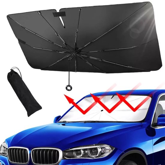 Zonnescherm Auto-Auto voorruit zonnescherm-Houd het voertuig koel-140x80CM-Inclusief een speciale hoes van Cartrend