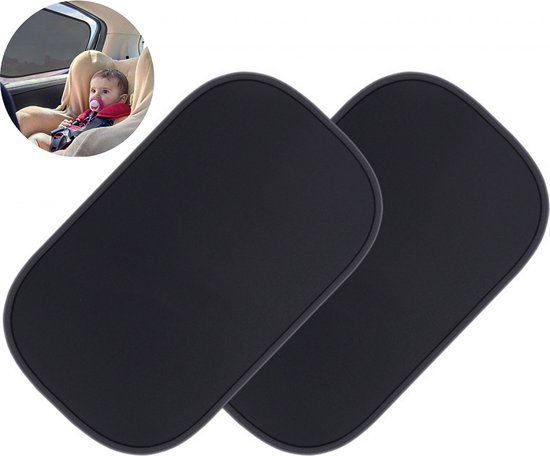 Zonnescherm Auto Baby - 2 Stuks - UV Protectie - Extra Donker - met UV Protectie voor Baby en Kind - Zonwering Zijruiten - Zonwering Auto - Zonnescherm Auto Zijraam van Dooky