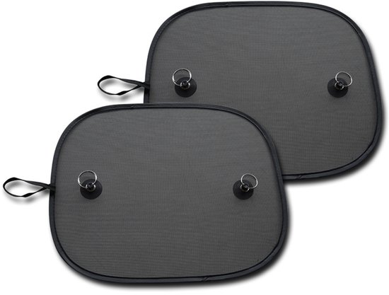 Zonnescherm Auto Baby - 50x30 cm - 2 Stuks - Zonnescherm Auto - Zonwering Auto - Baby-autozonnescherm - Universele Zonwering voor Autozijramen - met UV-bescherming - Zonwering Zijruiten - Met Zuignappen En Opbergtas - Opvouwbaar - Zwart van Merkloos