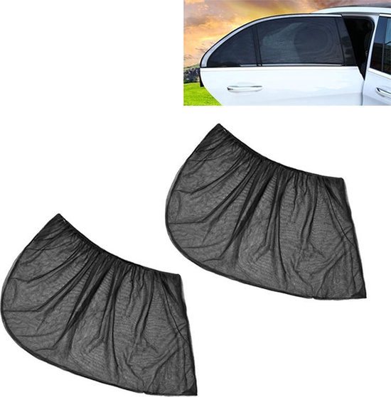 Zonnescherm Auto I 2 Stuks Autozonnescherm I UV Protectie SPF 30 I Achterruit Scherm Zonwering I Sunshade  I Zwart I van SmartCar Shade