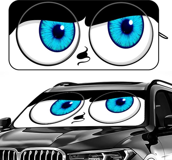 Zonnescherm Auto-Voorruit zonnescherm - Voorruit hoes-150x70CM-SUV, pick-up of vrachtwagen, zonnescherm voor de ramen van een sedan van Merkloos