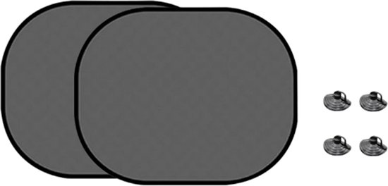 Zonnescherm Auto Zijruit - 2 Stuks - UV Bescherming - Zonnescherm Voor Auto Baby & Kind - Zonwering Auto Raam - Auto Zonnescherm - Auto Accessoires - Universele - 44 cm x 36 cm - Zwart - Polyester van Merkloos