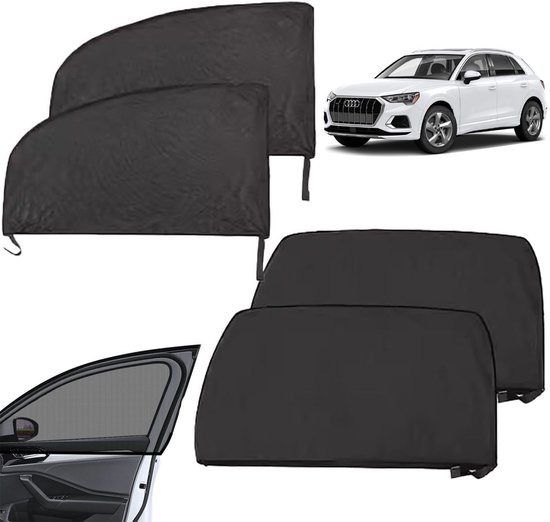 Zonnescherm Auto Zijruit - 4 Stuks - Zonnescherm Auto Zijraam - Overtrek - UV Protectie - Anti-Verblinding - Zonwering Auto - Zonwering Raam - Auto Zonnescherm - Auto Accessoires - Voor baby, kinderen, volwassenen en huisdieren - M