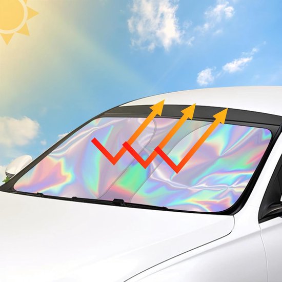 Zonnescherm Auto-zonnescherm auto voorruit-Auto-interieur zonnescherm-opvouwbaar-145x80CM van Merkloos