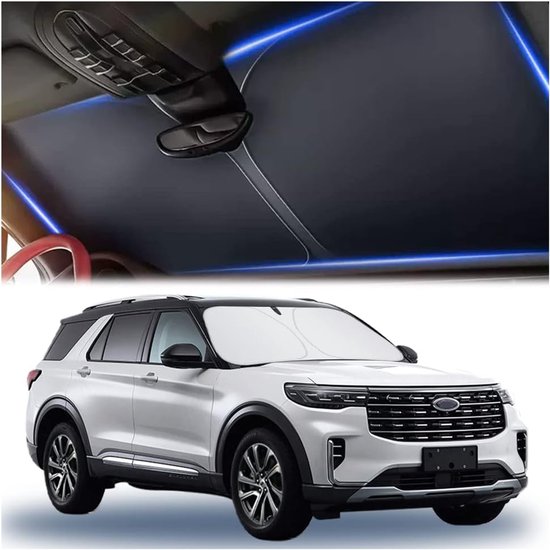 Zonnescherm Auto-zonnescherm auto voorruit-Verstevigd autobezonderscherm-Universele zonnescherm voor voorruiten geschikt voor auto's, vrachtwagens, SUV's - 140x80CM van Merkloos