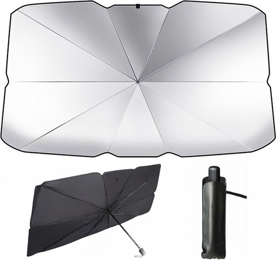 Zonnescherm Auto - Zonwering - UV Protectie - Zonnescherm Paraplu voor auto voorruit - 140 x 80 cm - Inklapbaar - Met opberghoes - voor De Meeste Voertuigmodellen - Hitte en UV bescherming van Merkloos