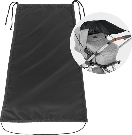Zonnescherm kinderwagen universeel - Zonnedoek buggy - Bambino zwart van Bambino