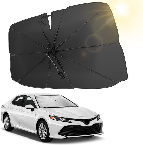 Zonnescherm voor de auto, met uv-bescherming voor voorruit, parasol met verstelbare stang, voor de meeste auto's SUV's (met EU-gepatenteerd design) van Laneetal