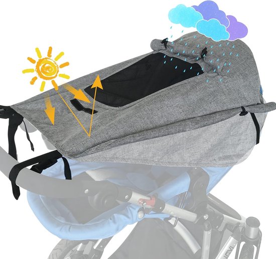 Zonnezeil voor Kinderwagen met UV Bescherming 50+ en Waterdicht van Merkloos