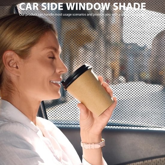 Zonwerende auto baby, 4 stuks zonwerende autozijruit, universele zonneklep kinderzijruit, zonwerende rolgordijnen achterruit zijraamnet voor de bescherming van baby's, kinderen, huisdieren van Apramo