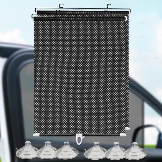 Zonwerende auto, zonneklepauto met rolfunctie en UV-bescherming (set van 2) perfecte zonwerende auto baby-, autoruit- en achterzonwering, essentiële reis- en babyauto-accessoires van Carsun