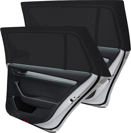 Zonwering 2 stuks - Zwart - Universele auto zonweringen - 2-delig - Bescherming van UV en licht - 100 x 70 cm - Kinderen, huisdieren, volwassenen - Autoraam zonneklep voor ramen - Universeel - UV-bescherming zijraam - Zijramen van Carpoint