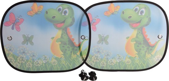 Zonwering Zonnescherm Auto UV Protectie 2 Stuks Autozonwering Voor Autoraam Zijruit - dinosaurus van Splash & Play