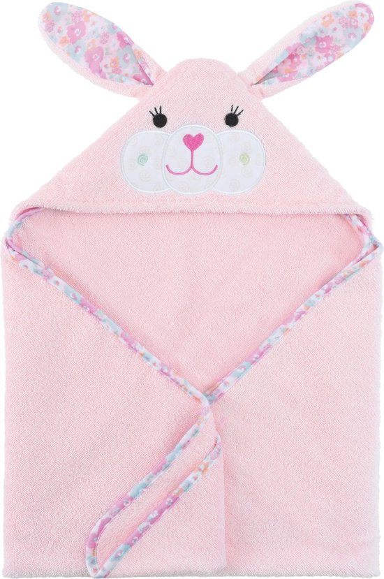 Zoocchini baby badcape - Beatrice the Bunny roze van Zoocchini