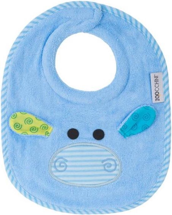 Zoocchini slabbetje Henry the Hippo Nijlpaard Blauw van Zoocchini