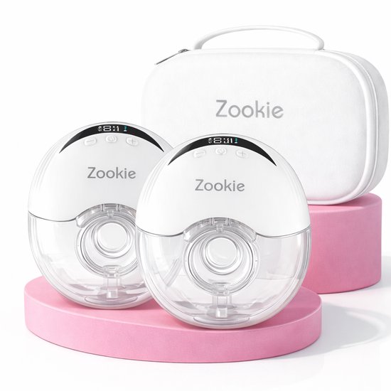Zookie® Handsfree Borstkolf – Elektrische Draadloze Dubbele Borstkolf – BPA-Vrij – Stil, Draagbaar en Comfortabel – Inclusief Accessoires - Wit van Merkloos