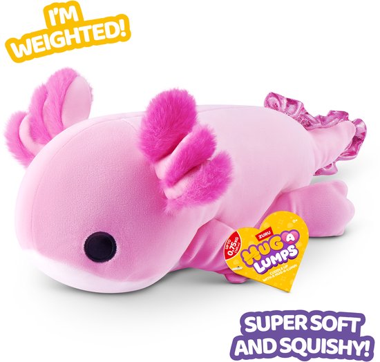 ZURU Hug A Lumps Knuffel Axolotl, 35 cm van Merkloos