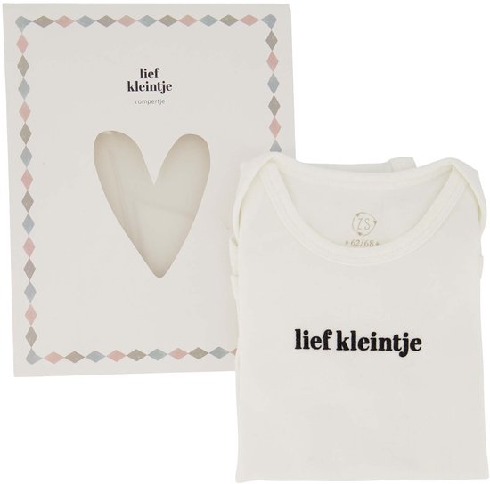 Zusss Rompertje Lief Kleintje In Doosje Maat 62/68 Wit/Zwart Wit van Zusss