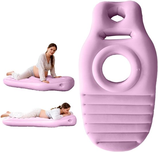 Zwangere Vrouwen Zwangerschapskussen, Ergonomisch Ontwerp, Ademend, Draagbaar en Comfortabel Luchtbed voor Slaap en Ontspanning van Merkloos