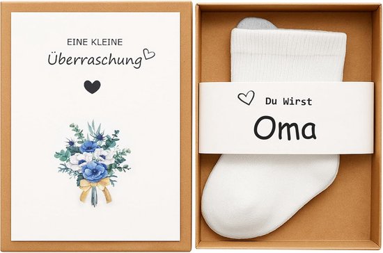 Zwangerschap Aankondiging - Babysokjes Cadeau - Familie Verrassen - Handgemaakte Doos - A5 Formaat - Oma