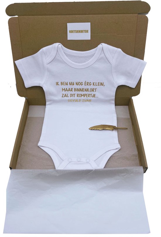 Zwangerschapsaankondiging - aankondiging zwangerschap op romper - ook rechtstreekse verzending mogelijk met kaartje van Merkloos