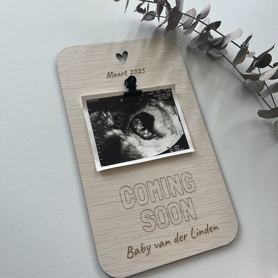 Zwangerschapsaankondiging - Coming soon - Baby echo - Zwangerschap bekendmaken