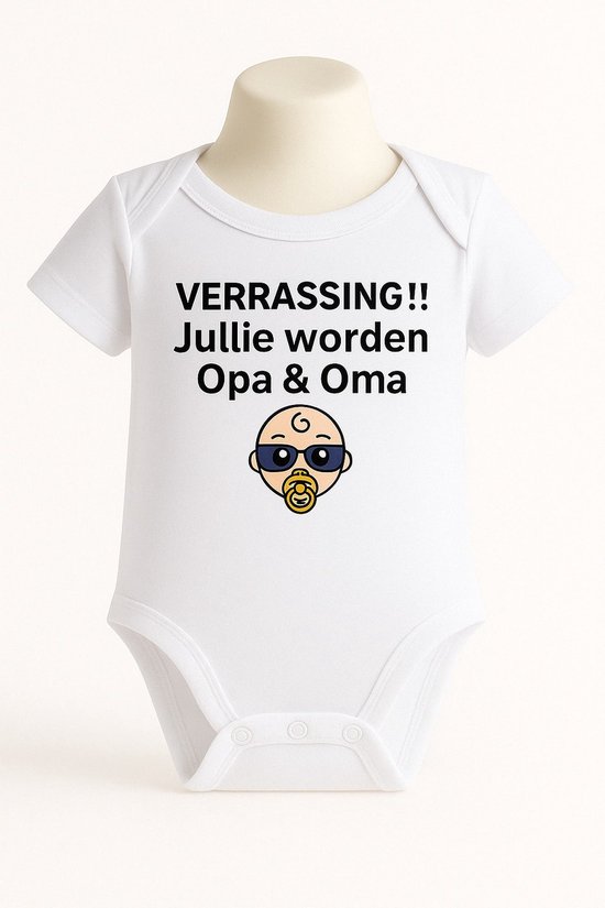 Zwangerschapsaankondiging - jullie worden opa en oma, zwangerschapsaankondiging op een romper - rechtstreeks als cadeau mogelijk van VLNABO.
