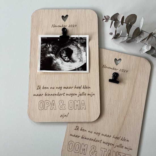 Zwangerschapsaankondiging – Opa en Oma - Zwangerschap aankondigen - Baby op komst - Baby echo - Aankondiging Zwangerschap - Bekendmaking Zwangerschap - Gender Reveal