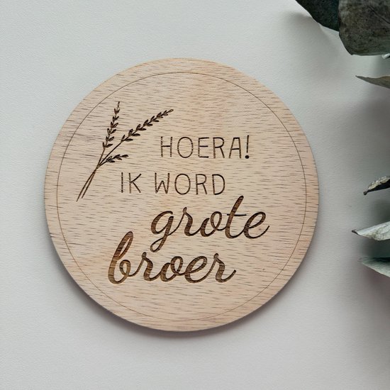 Zwangerschapsaankondiging Rond - Hoera! Ik word grote broer - Grote broer - Zwangerschapsaankondiging - Big Brother - Aankondiging Zwangerschap - Bekendmaking Zwangerschap - Gender Reveal
