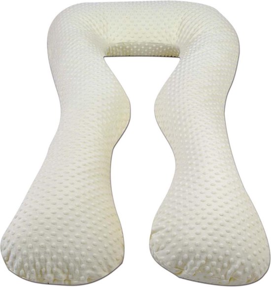 Zwangerschapskussen - 300 cm - minky dot - crème van Koeka