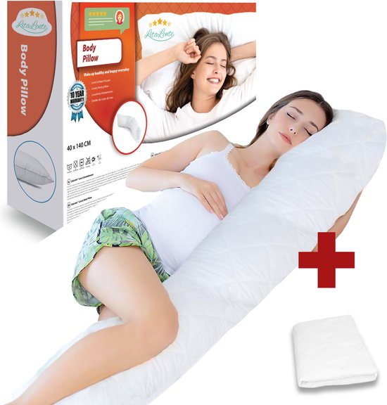 Zwangerschapskussen + gewatteerde sloop - Ergonomisch Lichaamskussen - body pillow - Voedingskussen - Kniekussen - Body Pillow met afneembare hoes - Dubbel Gestikte Randen Zwangerschapskussen van Litollo