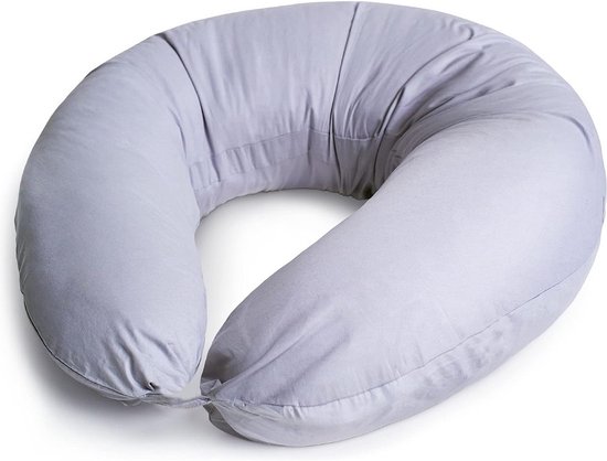 Zwangerschapskussen om te slapen | Zijslaapkussen | Voedingskussen | Om op de zij te slapen | 100% Katoenen afneembare Hoes | Borstvoedingskussen | Positioneringskussen | Babykussen | Lichaamskussen | Body pillow | Grijs | Dormivo van Merkloos
