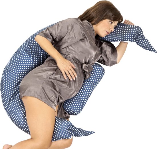 Zwangerschapskussen voor een goede nachtrust en Borstvoedingskussen met Rug-, Nek- en Buiksteun Kussen PrŽmaman met veiligheidslintjes, Wieg Wipstoeltje, Babybed Verkleiner KHugs PLUS van Prémaman