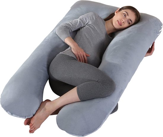 Zwangerschapskussen XXL U-vormig, zijslaapkussen met overtrek, comfortkussen voor volwassenen en zwangerschapskussen, lichaamskussen om te slapen en te voeden, voor moeder en baby, 70 x 145 cm van Koala Babycare