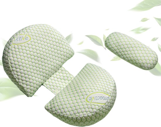 Zwangerschapskussen - Zijslaapkussen - Lichaamskussen - Pregnancy Pillow - Maternity Pillow - Groen van Little Dutch