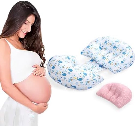 Zwangerschapskussen - Zijslaapkussen - Zwangerschapskussen om te slapen - Wigkussen - Baby zijslaapkussen - Zwangerschap - Buikkussen - Moederschapscadeau van Merkloos