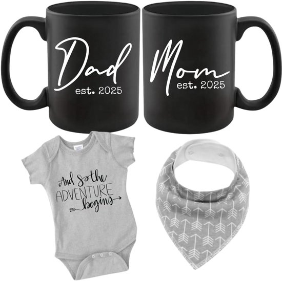 Zwangerschapsmok en Romper Set voor Nieuwe Ouders Verwachting 2025 van Merkloos