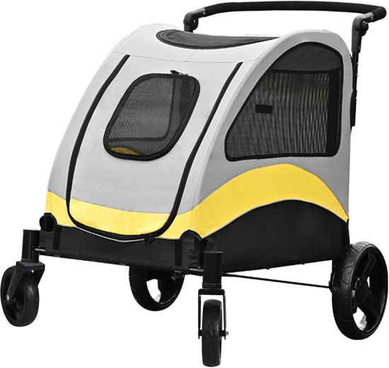 Zware Hondenwagen Voor Grote Honden - Opvouwbare Hondenbuggy Voor Dieren Tot 42 Kg Met 4 Wielen