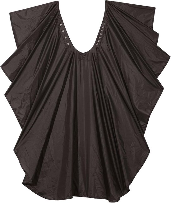 Zwarte Duo Cape met Drukknop en Band - 178 x 138 cm, Waterafstotend